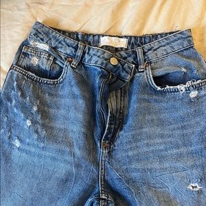 Free People Distressed Blue Denim Jeans